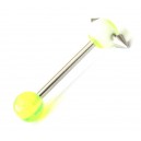 Piercing Langue Compos&eacute; Jaune r&eacute;actif UV