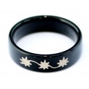 Bijou Bague Noire R&eacute;active UV 3 Etoiles