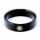 Bijou Bague Noire Réactive UV Flocon