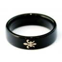 Bijou Bague Noire R&eacute;active UV Fleur Lys