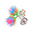 Boucles d'Oreilles Silicone Piques Multicolores