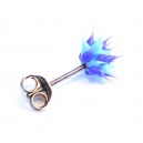 Boucle d'Oreille Silicone Piques Bleu / Violet