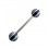 Piercing Langue Acrylique Cercles Noirs / Blancs