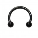 Piercing Tragus / Septum Bioplast Blackline Noir Boules