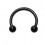 Piercing Fer à Cheval Bioplast Blackline Noir Boules