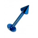 Piercing Labret Anodis&eacute; Bleu Pique