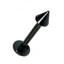 Piercing Labret Blackline Anodis&eacute; Noir Pique