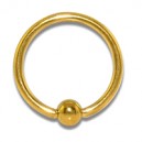 Piercing Anneau Anodis&eacute; Dor&eacute; fermeture Boule