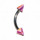 Arcade Acrylique Rayures Orange / Violet