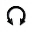 
Tragus / Oreille Blackline Titane Anodis&eacute; Noir Deux Piques