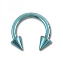 
Tragus / Oreille Titane Anodis&eacute; Bleu Clair Deux Piques