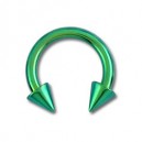 
Tragus / Oreille Titane Anodis&eacute; Vert Deux Piques