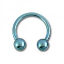 Piercing Tragus / Oreille Titane Anodis&eacute; Bleu Clair Deux Boules