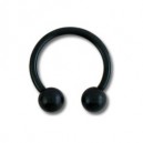 
Tragus / Oreille Blackline Titane Anodis&eacute; Noir Deux Boules