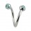 Piercing Spirale Acier Chirurgical 5 Diamants Turquoises