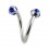 Piercing Spirale Acier Chirurgical 5 Diamants Bleus
