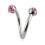 Piercing Spirale Acier Chirurgical 5 Diamants Roses
