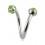 Piercing Spirale Acier Chirurgical 5 Diamants Verts Clairs