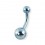 Piercing Nombril Anodisé Bleu Clair Boules