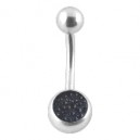 Piercing Nombril Diamants Swarovski Noirs