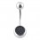 Piercing Nombril Diamants Swarovski Noirs