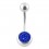 Piercing Nombril Diamants Swarovski Bleus Foncés