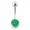 Piercing Nombril Diamants Swarovski Verts