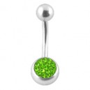 Piercing Nombril Diamants Swarovski Verts Clairs