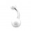Piercing Nombril Acrylique Blanc Boules