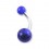 Piercing Nombril Acrylique Transparent Bleu Boules