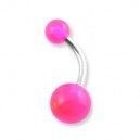 Piercing Nombril Acrylique Transparent Rose Boules