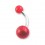 Piercing Nombril Acrylique Transparent Rouge Boules