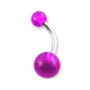 Piercing Nombril Acrylique Transparent Violet Boules