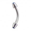 Piercing Arcade Acier Chirurgical C&ocirc;nes Diamants Bleus