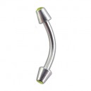 Piercing Arcade Acier Chirurgical C&ocirc;nes Diamants Verts