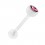 Piercing Langue Bioflex Blanc Diamant Rose