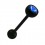 Piercing Langue Bioflex Noir Diamant Bleu