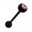Piercing Langue Bioflex Noir Diamant Rose