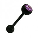 Piercing Langue Bioflex Noir Diamant Violet
