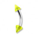 Piercing Arcade Acrylique Jaune Transparent Piques