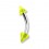 Piercing Arcade Acrylique Jaune Transparent Piques