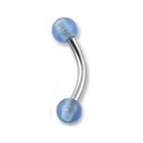 Piercing Arcade Acrylique Bleu Clair Transparent Boules