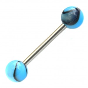 Piercing Langue Acrylique Bleu Transparent