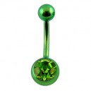 
Nombril Titane Anodis&eacute; Vert Diamant Vert