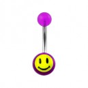 
Nombril Acrylique Transparent Violet Smiley