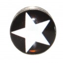 Plug Oreille / Lobe Acier Chirurgical 316L Etoile Blanche