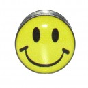 Plug Oreille / Lobe Acier Chirurgical 316L Smiley Jaune