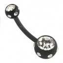 
Nombril Anodis&eacute; Noir 13 Diamants Blancs