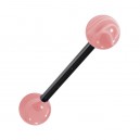 
Langue Acrylique Rose Transparent Marbr&eacute;