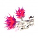 Boucles d'Oreilles Silicone Piques Rose / Violet